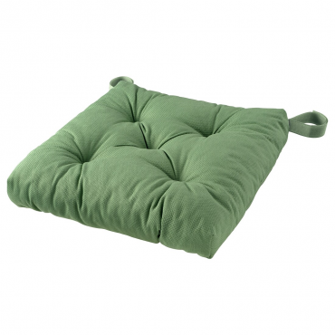 МАЛИНДА Подушка на стул, зелёный, 40/35x38x7 см