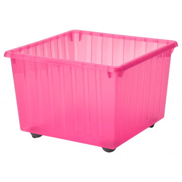 VESSLA ВЕССЛА Контейнер на колесах, розовый, 39x39 см