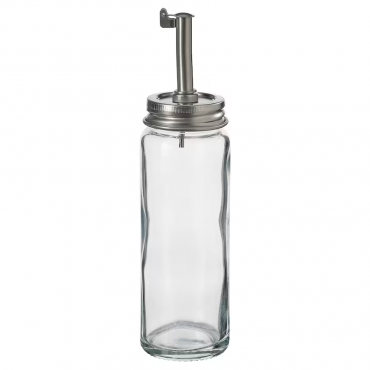 CITRONHAJ ЦИТРОНХАЙ Бутылка для уксуса / масла, прозрачное стекло / нержавеющая сталь, 16 см