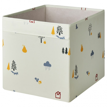 REGNBROMS Коробка, узор лесные животные / разноцветный, 33x38x33 см