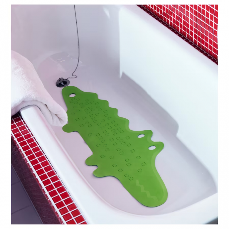 PATRULL ПАТРУЛЬ Коврик для ванной, зеленый крокодил, 33x90 см
